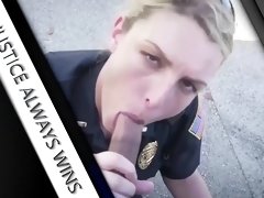 Astounding horny cops ride on an ebony cock