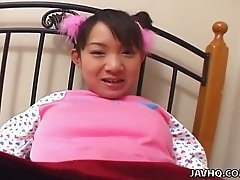 Ami Kago is always smiling and she loves a good pussy fingering