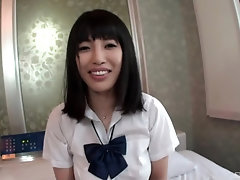sweet Kaede Kyomoto craving for a boyfriend's hard penis on the bed