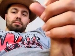 Stud Cowboy having fun alone sattle up on this huge cock