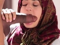 Arab babe Nadia Ali sucks and gets fucked by big black cock