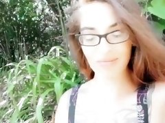 OutDoor Snap chat Slut Cums Hard and Pees