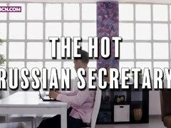 PORNBCN 4K  Hot blonde secretary wants anal sex and deep throat with a big cock Misha Maver