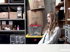 Blonde cutie Lana Sharapova sprayed with cum on face at a warehouse