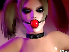 Sexy ass blonde babe Harley Quinn enjoying missionary sex from big dick guy