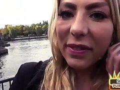 Real public tattooed MILF  suck outdoor before riding cock