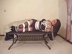 LINGERIE MODEL TIED &amp; GAGGED