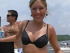 Sexy Slut In Bikini Masturbates After Story And Drinking On Beach