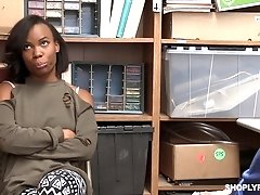 Ebony Ivory Logan has to fuck with a kinky security guard